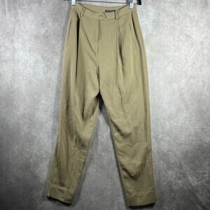 Alex Garfield Sydney Trousers Dress Pants Women 6 Beige Tapered Pleated Textured